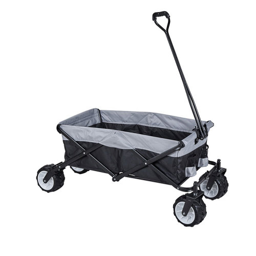 Garden Collapsible Multi-functional Folding Wagon Four-wheels with Solid Metal Frame-Cloudyoutdoor