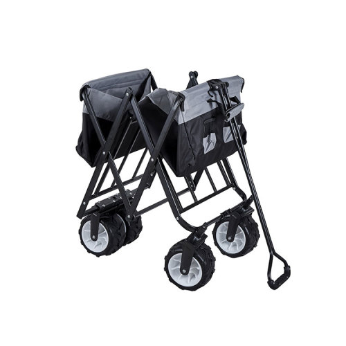 Garden Collapsible Multi-functional Folding Wagon Four-wheels with Solid Metal Frame-Cloudyoutdoor