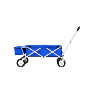 D Shaped Handle Outdoor Folding Beach Wagon with Extra Bag-Cloudyoutdoor