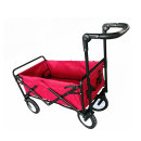 Large Capacity Metal Frame Beach Wagon Folding 4 Wheel Hand Push Cart-Cloudyoutdoor