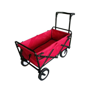 Large Capacity Metal Frame Beach Wagon Folding 4 Wheel Hand Push Cart-Cloudyoutdoor