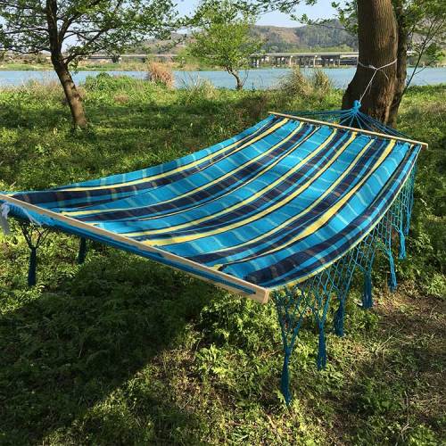 Outdoor canvas outdoor swinging blue camping hammock cover