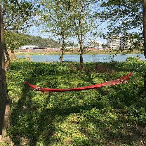 Outdoor Hanging outdoor camping swing hammock with wooden Stick