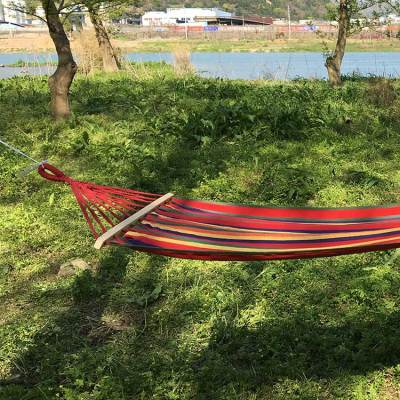 Outdoor Hanging outdoor camping swing hammock with wooden Stick