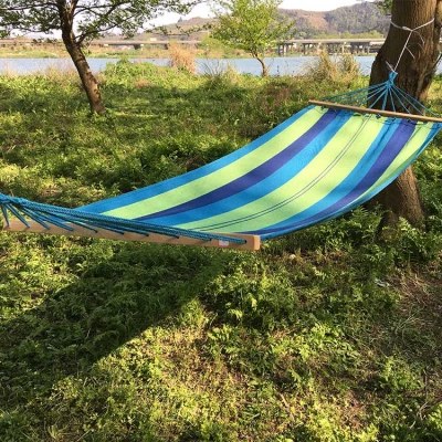 Outdoor hanging custom kids tree hammock swings with wooden Stick