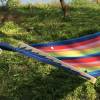 Travel canvas camping cotton tree hammock swing hanging with wooden stick