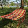 Cotton patio garden hammock swing chair hanging with wooden sticks