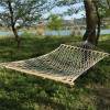 Lightweight portable cotton rope white net hammock