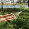Travel camping hiking trip outdoor/indoor lightweight rope net hammock