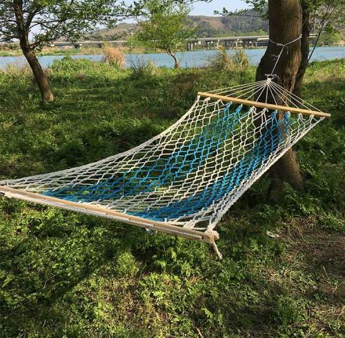Lightweight foldable sleep camping cotton rope hammock swing chair