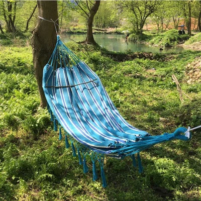 High quality blue kids lightweight and portable outdoor camping hammock