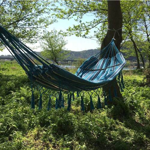 High quality blue kids lightweight and portable outdoor camping hammock