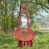 Red cotton kid garden beach hanging chair indoor hammock