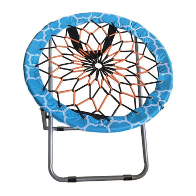 Durable Single Folding Saucer Bungee Chair Pink/Purple Zebra Print-Cloudyoutdoor