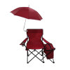 Folding Beach Camp Chair with Adjustable Canopy and Cooler Bag-Cloudyoutdoor