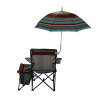 Folding Beach Camp Chair with Adjustable Canopy and Cooler Bag-Cloudyoutdoor