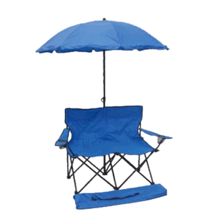 Good Picnic Double Folding Beach Camping Chair with Umbrella-Cloudyoutdoor