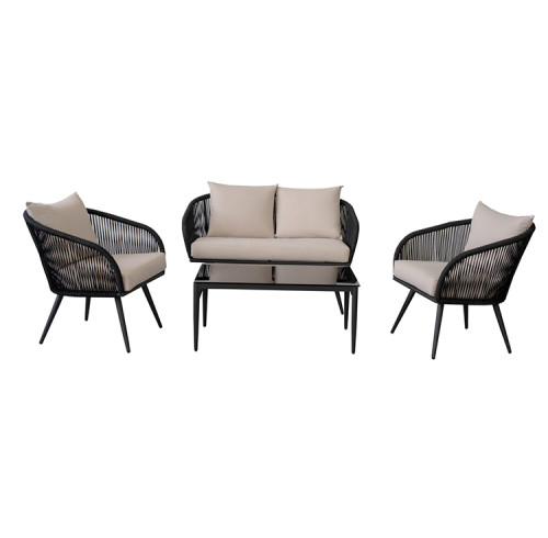Outdoor corner garden furniture table and chair dining set for sale