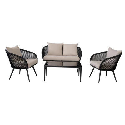 Outdoor corner garden furniture table and chair dining set for sale