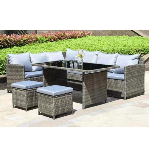 Outdoor garden patio metal Rattan sofa table and chair set
