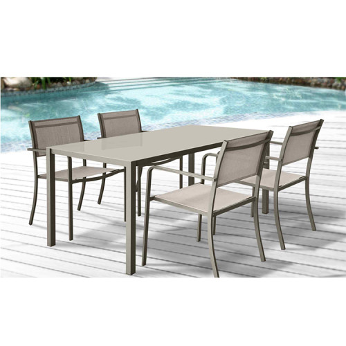 Garden metal furniture table chair conversation modern outdoor dining set
