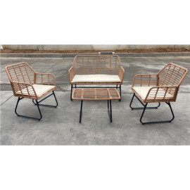 Outdoor furniture rattan sofa patio garden set with table