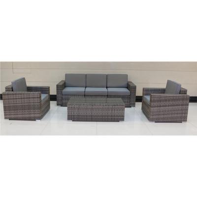 Outdoor 4pcs brown patio furniture garden rattan sofa and table set