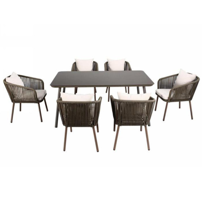 Outdoor furniture garden patio cushion rope sofa set table and chair