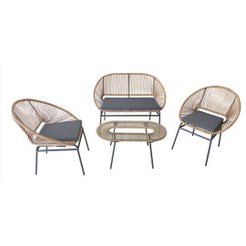 New design rattan furniture garden patio backyard table and chair set