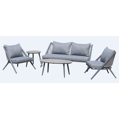 Grey outdoor furniture metal patio table and chair sets for garden