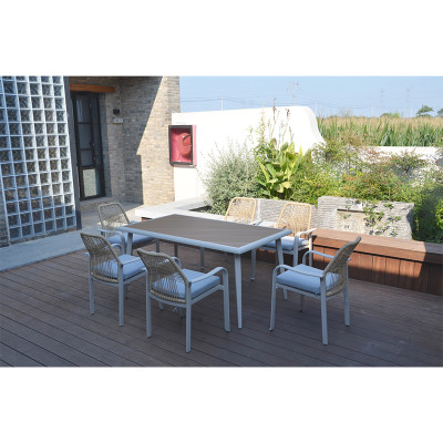 Luxury metal outdoor restaurant furniture lawn pool side table and chair set