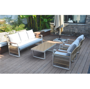 Patio wooden sofa outdoor sofa set garden furniture with table