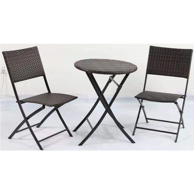 3 pcs outdoor table and chair set rattan furniture for garden patio park