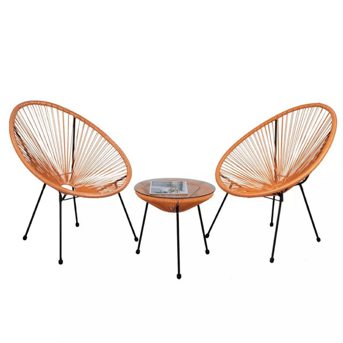 Plastic rattan chair and outdoor dining table set wicker