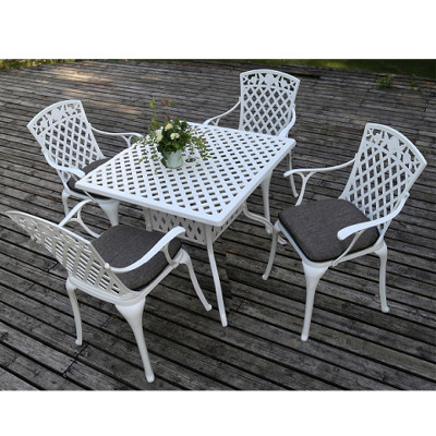 Metal furniture iron white outdoor garden tables and chairs