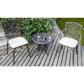 Outdoor park modern cast iron garden chairs outdoor metal table set