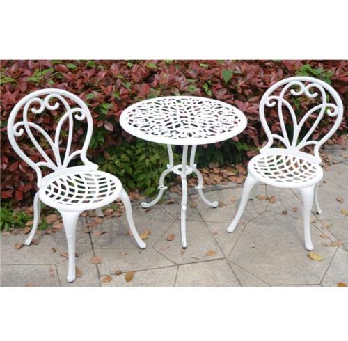 Outdoor white garden furniture metal dining chairs for garden