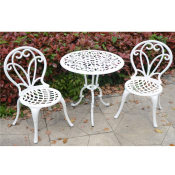 Outdoor white garden furniture metal dining chairs for garden