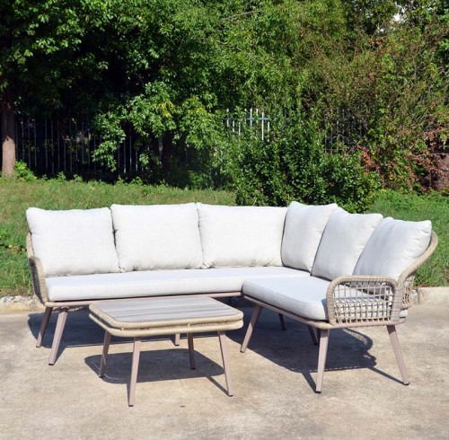 Outdoor rattan sofa furniture with table set