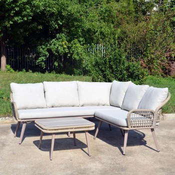 Outdoor rattan sofa furniture with table set