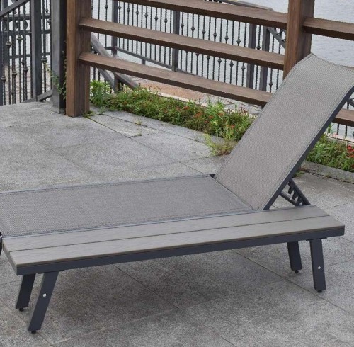 Outdoor pool side extra wide day bed sun lounger with backrest
