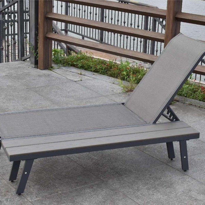 Outdoor pool side extra wide day bed sun lounger with backrest