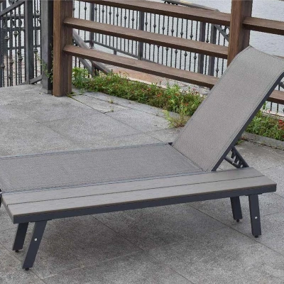 Outdoor pool side extra wide day bed sun lounger with backrest