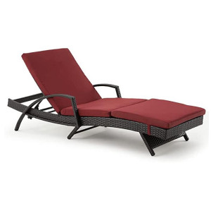 Outdoor furniture adjustable rattan lounger chair bed