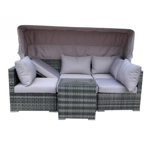 Outdoor patio comfortable garden lounger bed chair with canopy
