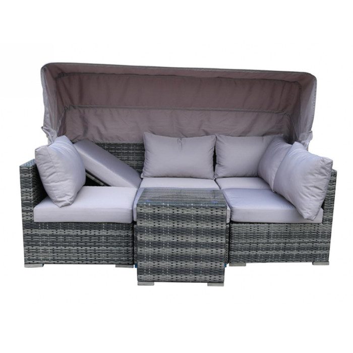 Outdoor patio comfortable garden lounger bed chair with canopy