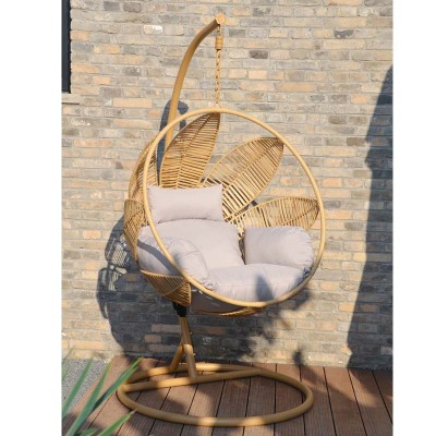 Outdoor hanging metal egg chair balcony for adult