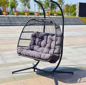 Outdoor double adult backyard swing chair balcony with metal stand