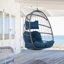 Bedroom hanging metal basket swing chair for adults