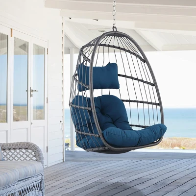 Bedroom hanging metal basket swing chair for adults